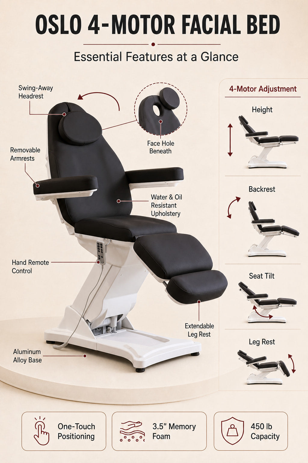 Electric Facial Bed, Oslo Series