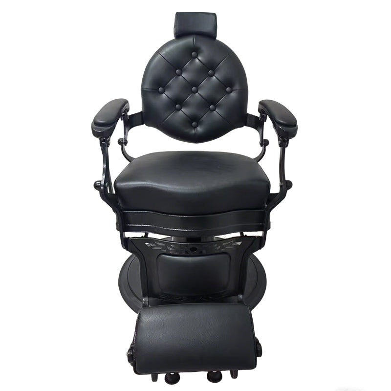Vintage Reclining Barber Chair with Footrest – Havana Series (Black)