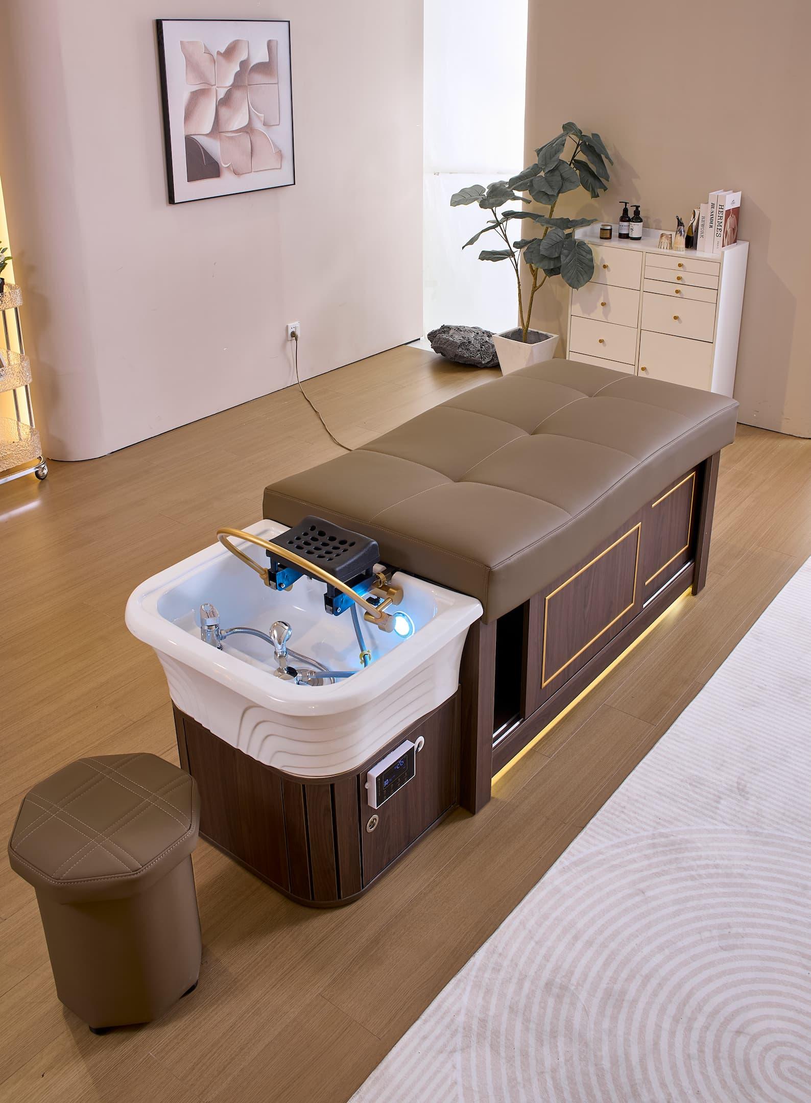 Heated Shampoo Spa Bed with Water Circulation &amp; Steaming – Monaco Series