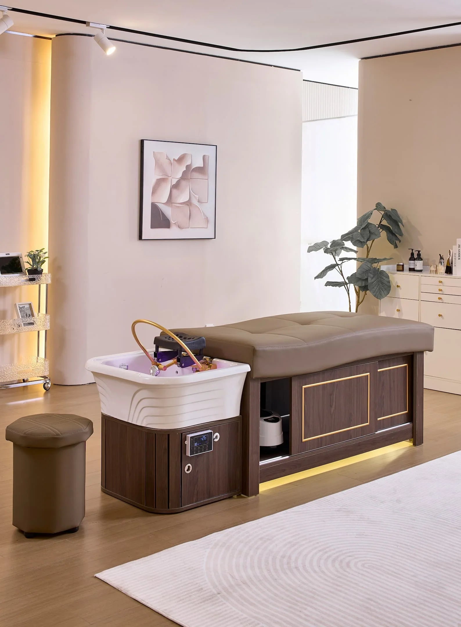Heated Shampoo Spa Bed with Water Circulation &amp; Steaming – Monaco Series